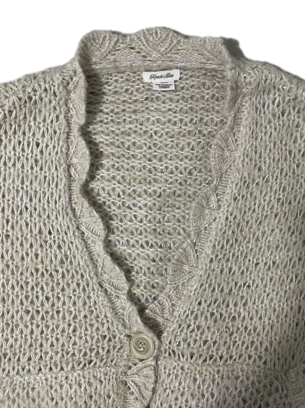 ✰ Kimchi Blue Light Olive Open-Weave V-Neck Cardigan ✰ - Picture 4 of 7